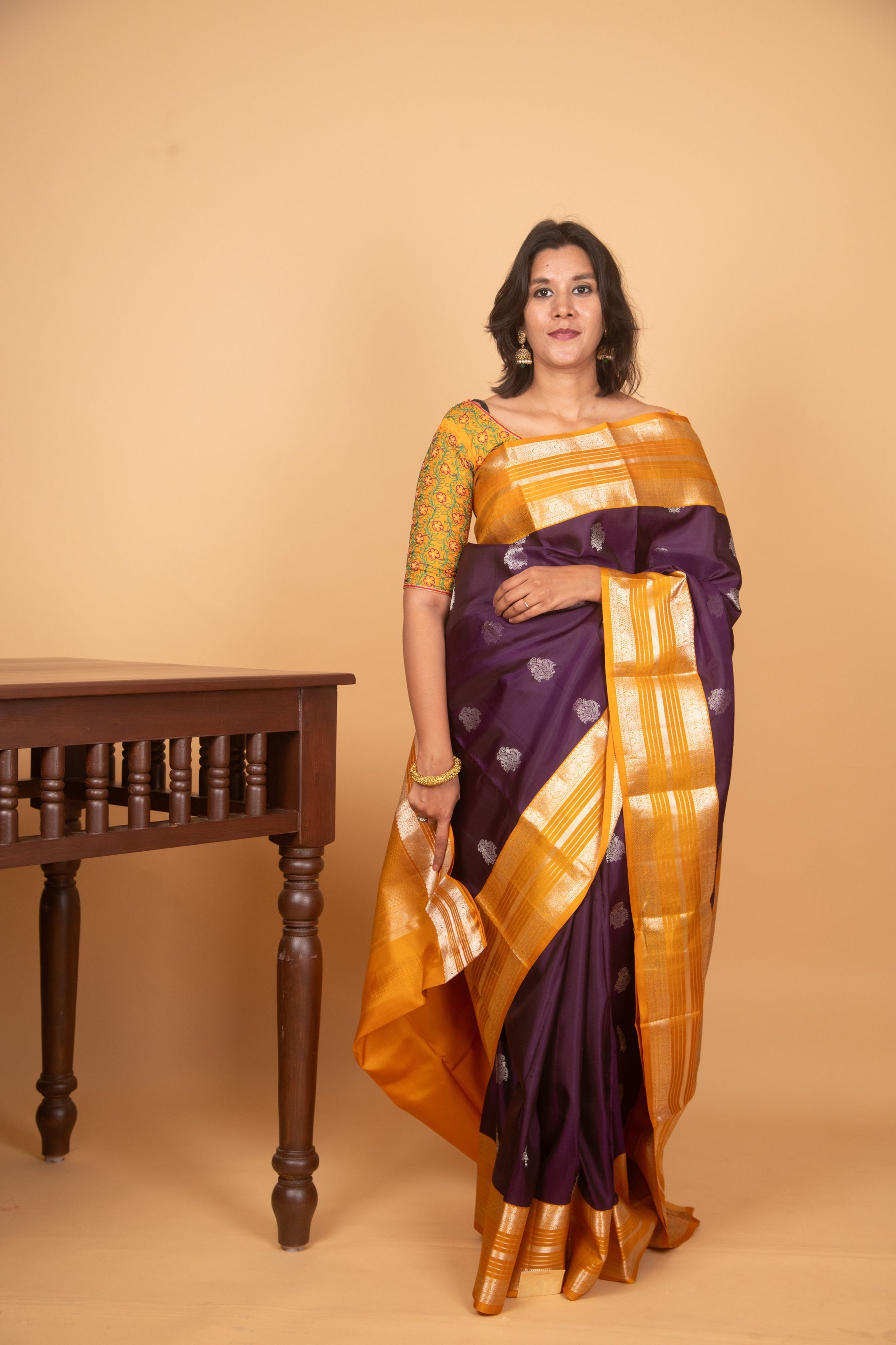 Purple Kanjivaram, Temple Border