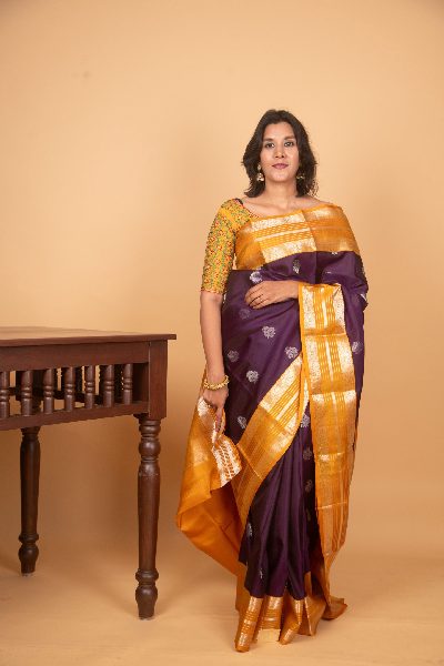 Purple Kanjivaram, Temple Border