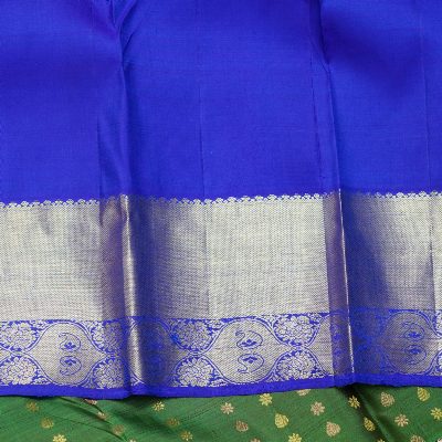Green Silk Saree with Woven Buttas